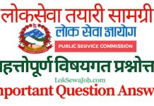 LokSewa Subjective Questions Solution from Gorkhapatra – Jestha 2080 LokSewa Important Subjective Question Answer